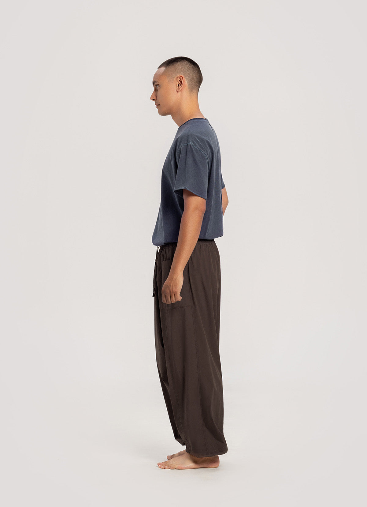 Wrap pocket pants (Nylon ver.) (Unisex)_Chocolate Brown
