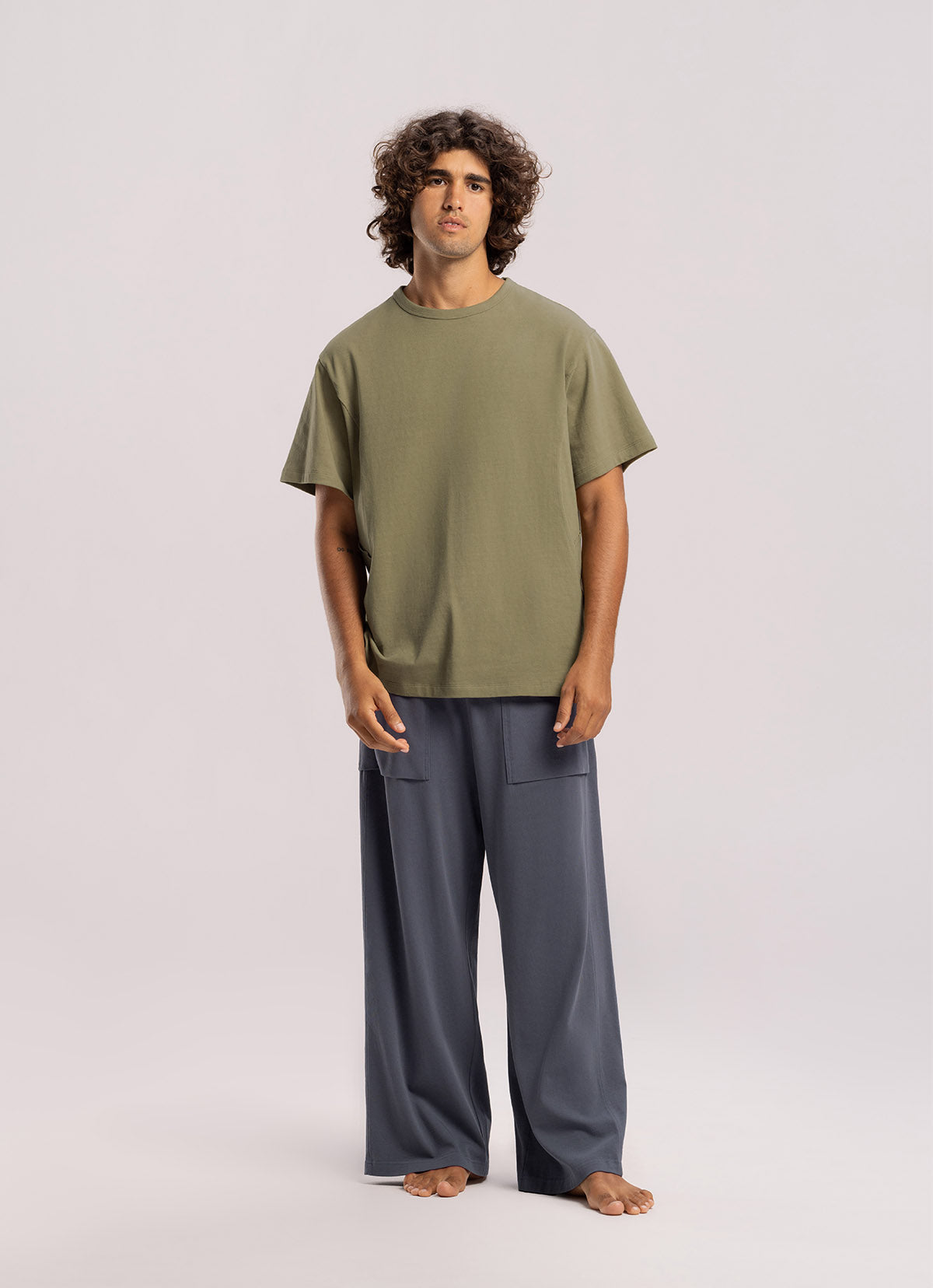 Out pocket straight pants (For Men)_Grisaille