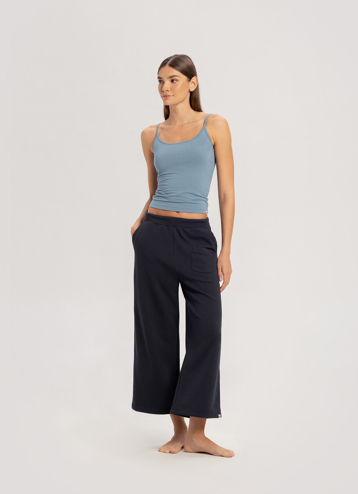 Crop sweat pants_Blueberry