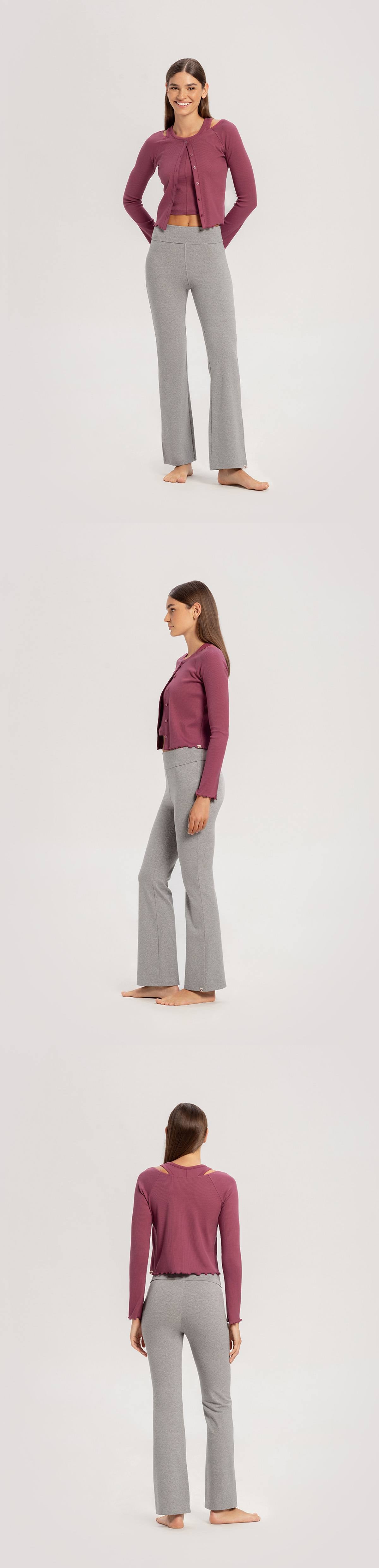 Boatneck rib cardigan_Violet Quartz