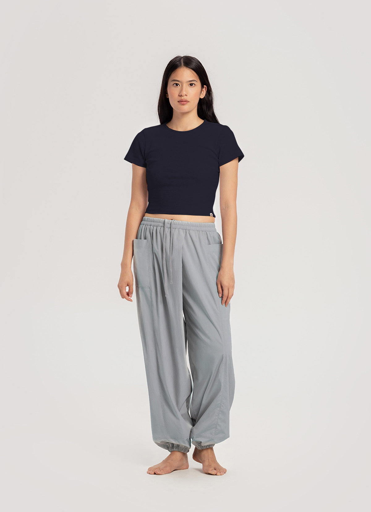 Keyhole rib short sleeve_Navy Blazer