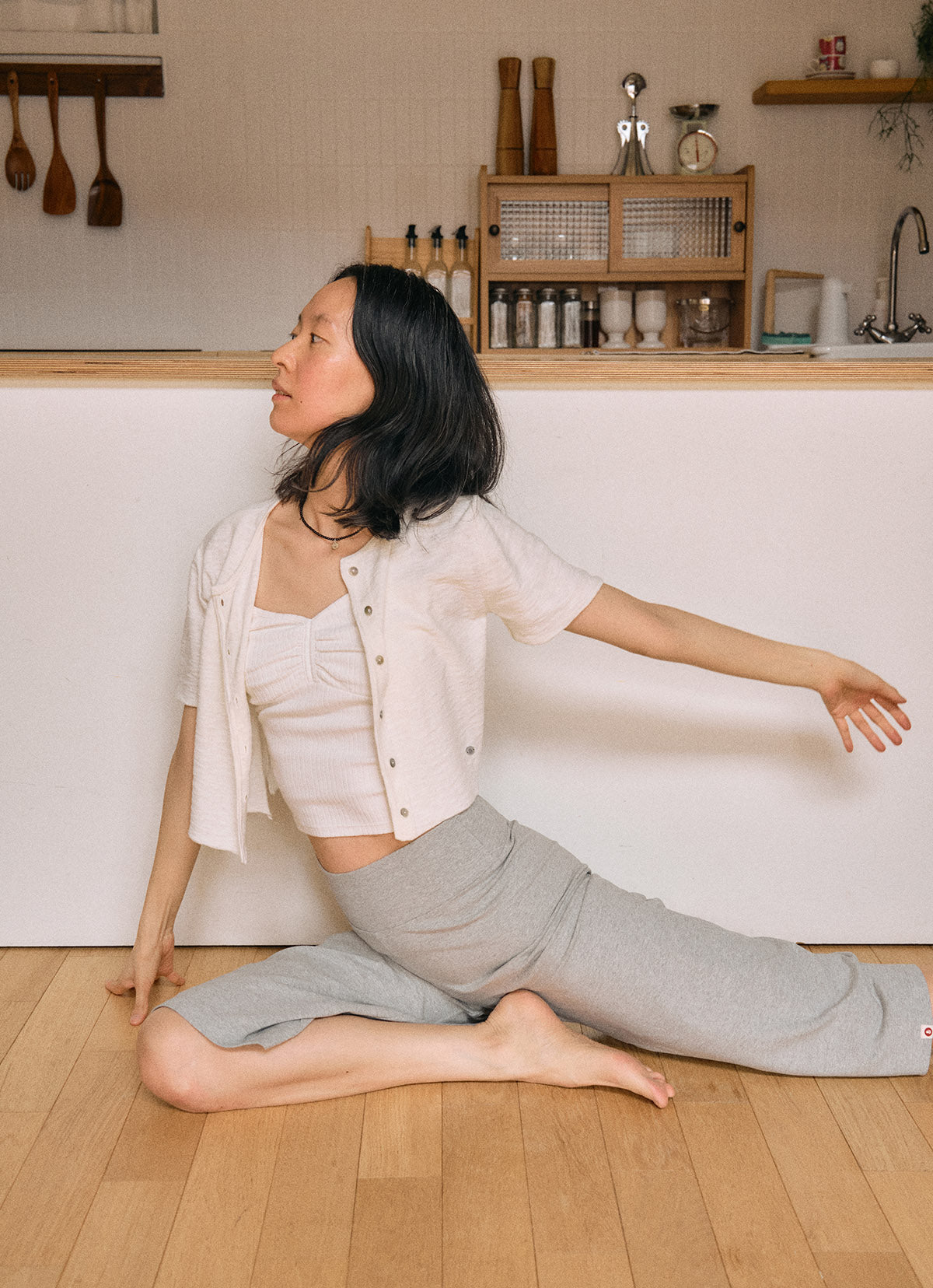 Lilit pants_Dark Melange Grey
