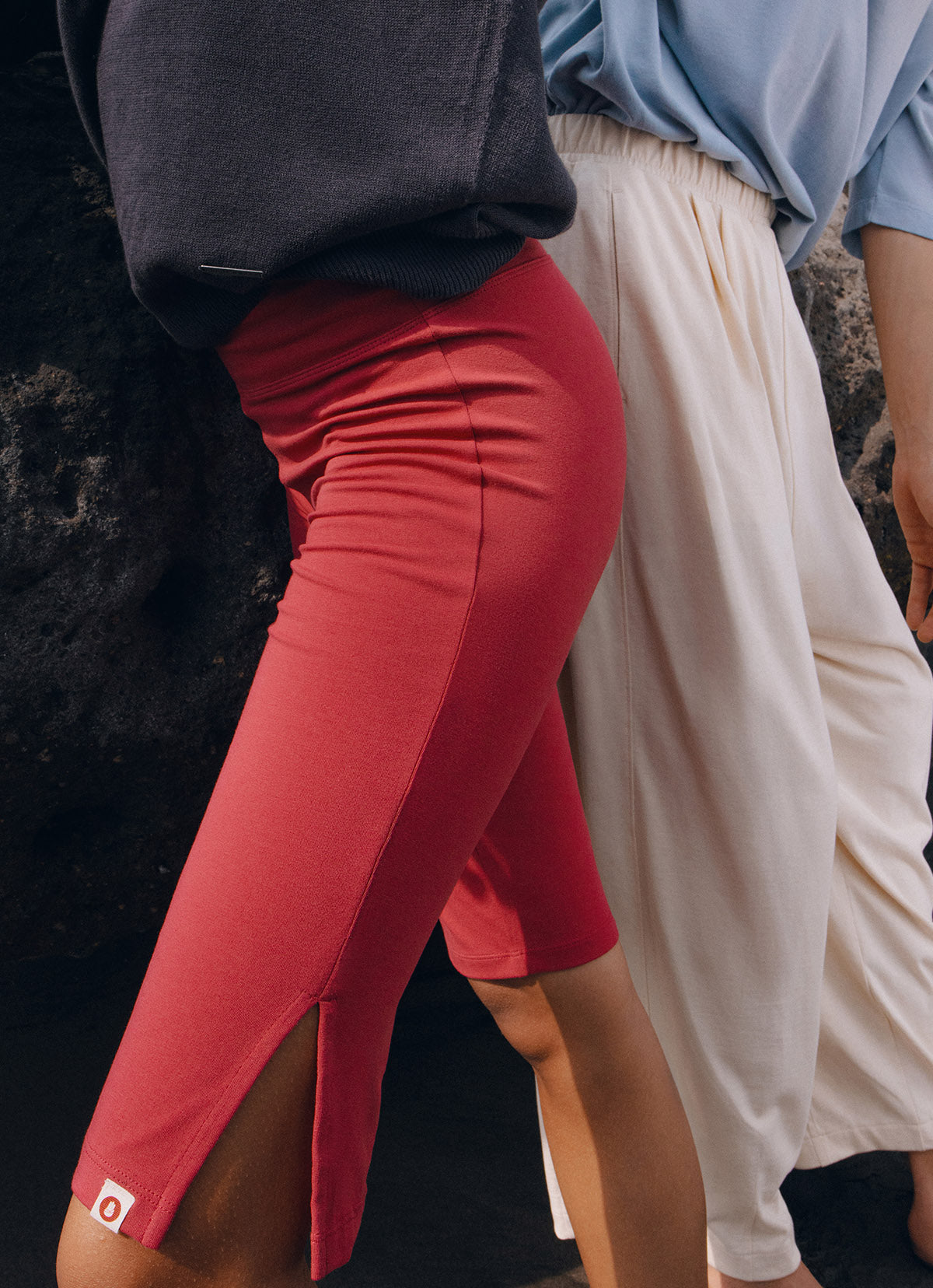 Biker middle pants_Deep Claret