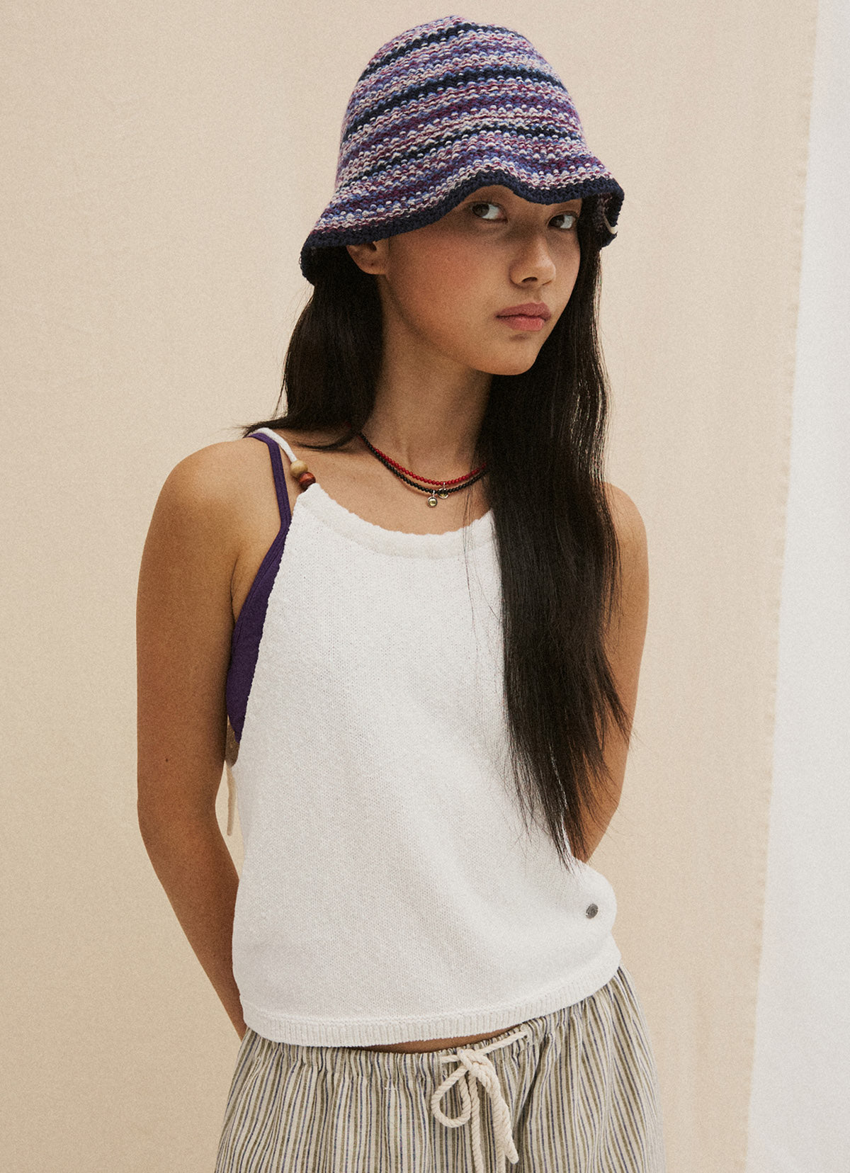 BM deep bucket hat_Navy Multi