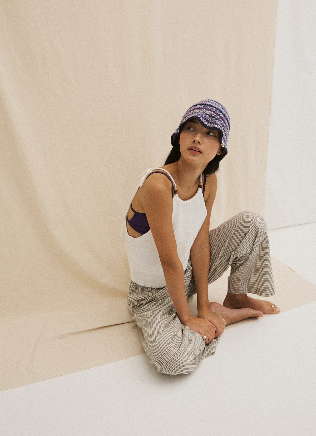 BM deep bucket hat_Navy Multi