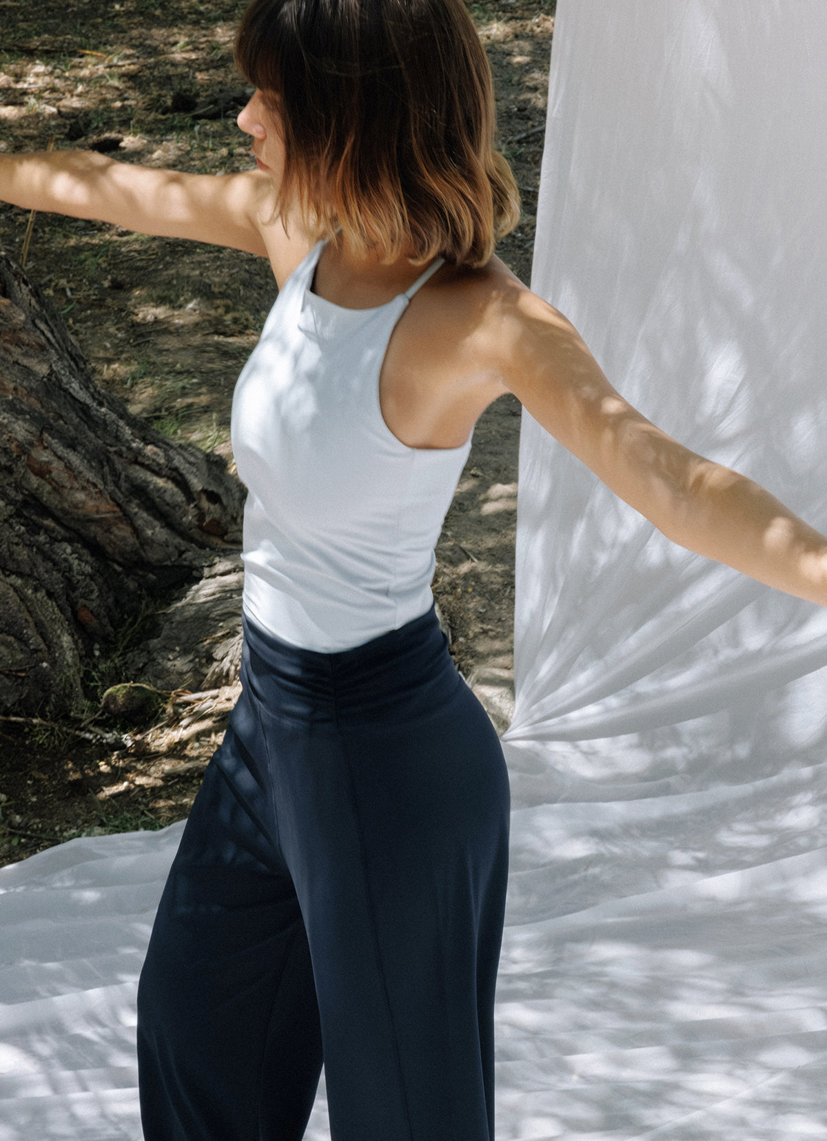 [Movement Line] Triangle tank top_Niagara Mist