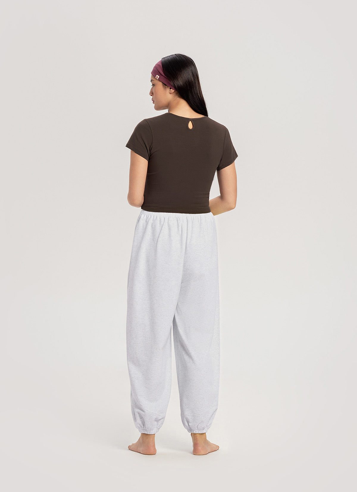 Diagonal jogger pants (Zurry ver.) (Unisex)_Melange Grey