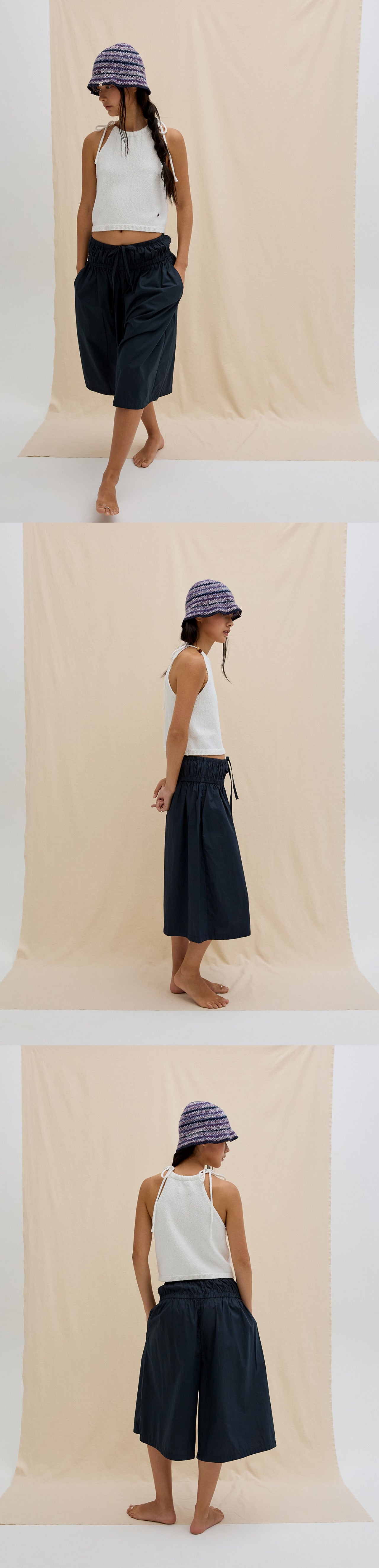 BM deep bucket hat_Navy Multi