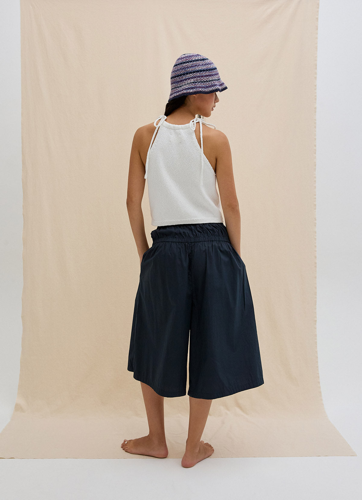 Tied knit top_Ivory