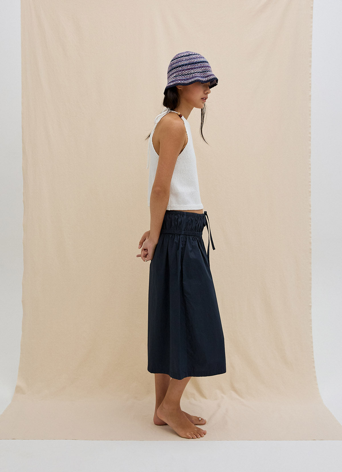 Tied knit top_Ivory