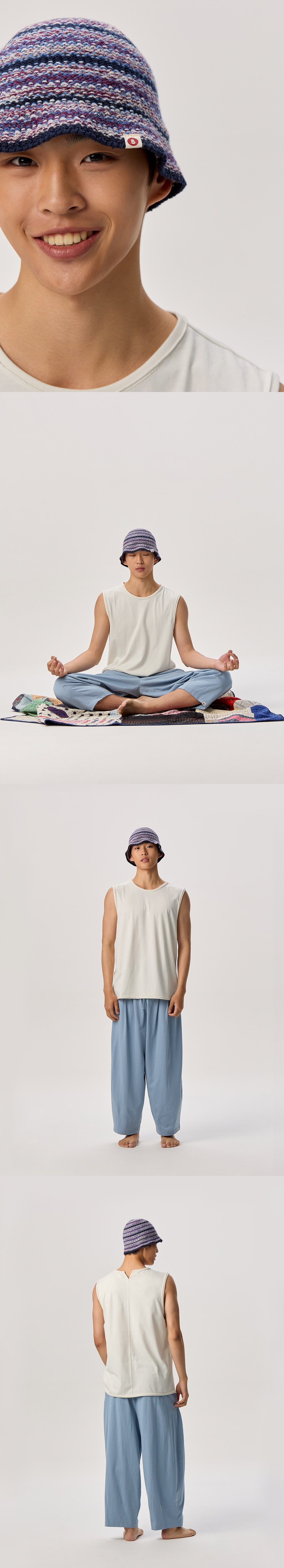 BM deep bucket hat_Navy Multi