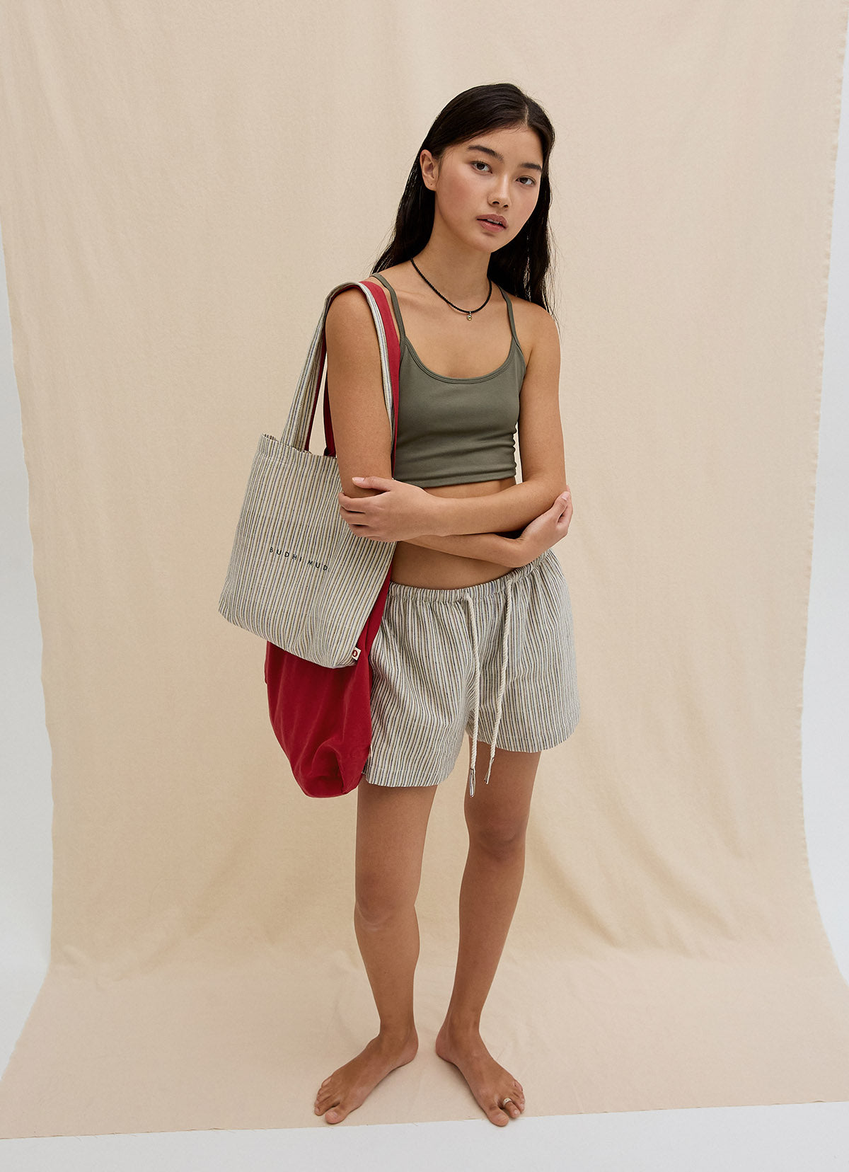 India string shorts_beige Multi