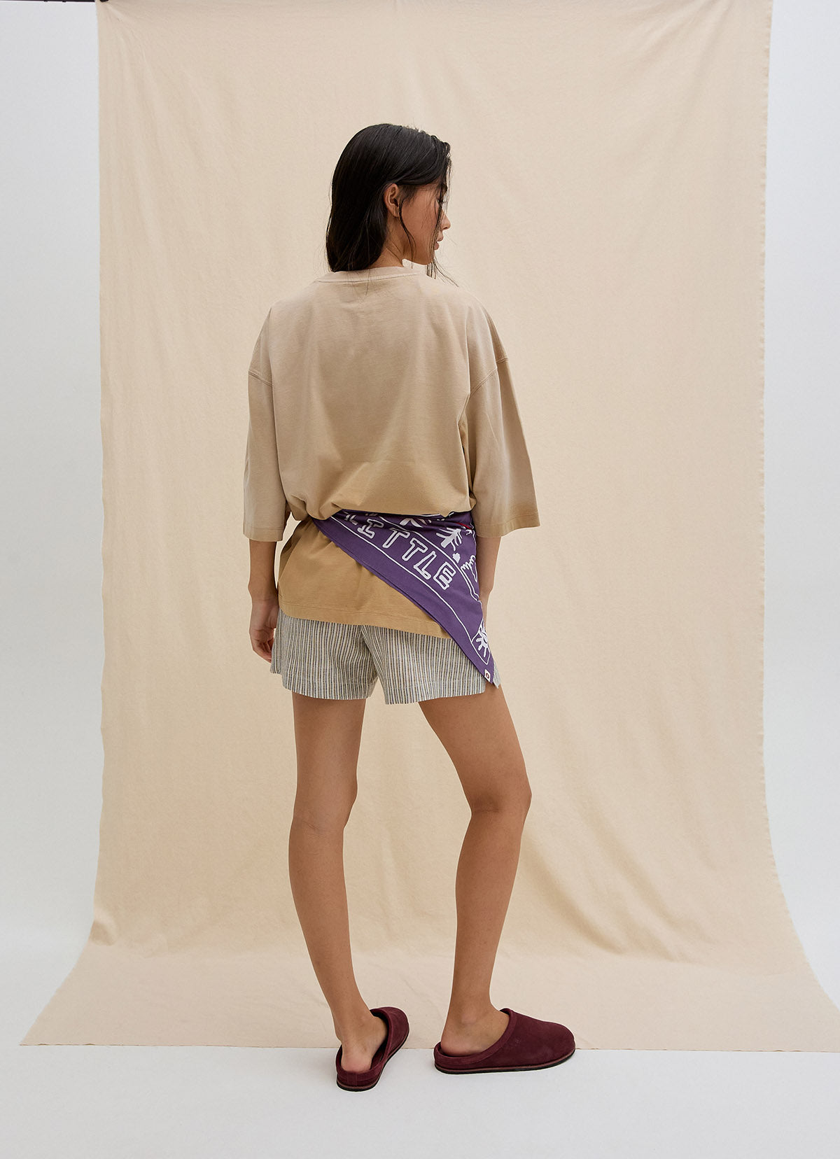 India string shorts_beige Multi