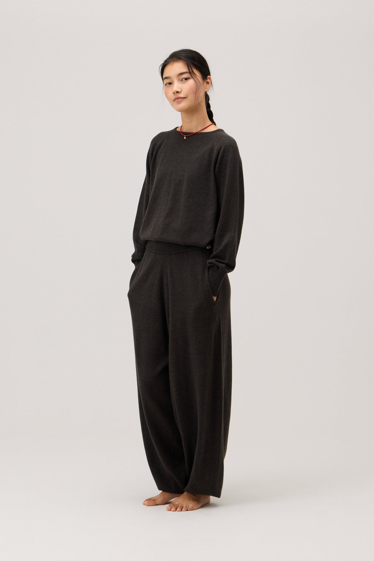 Foveo knit jogger_Dark Melange Grey
