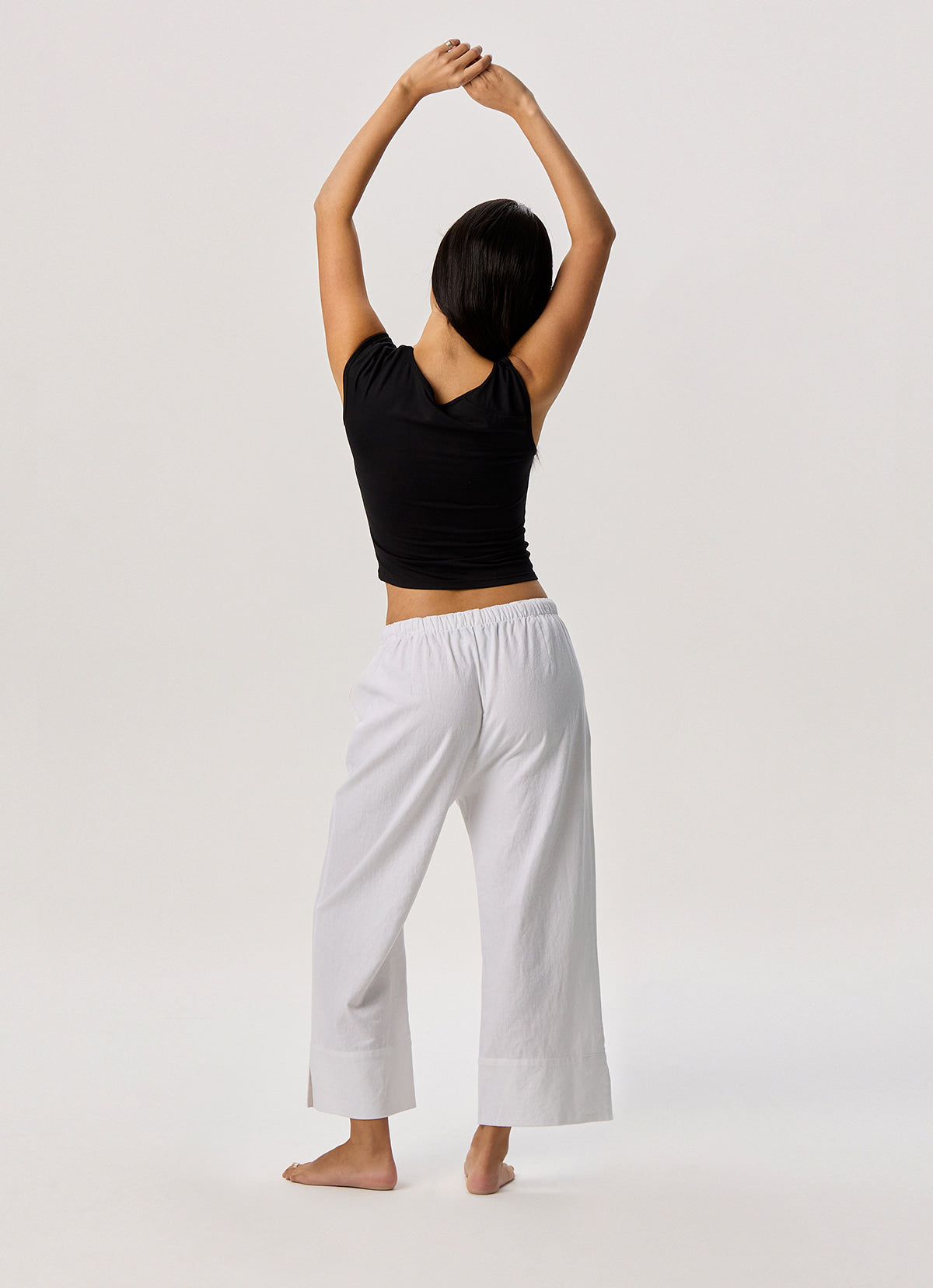 Linen crop pants_White