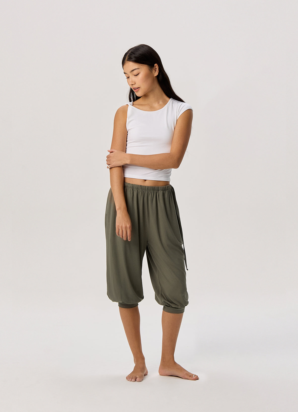 Shirring half pants_Bungee Cord
