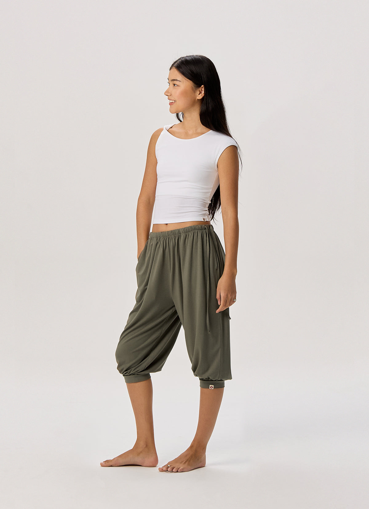 Shirring half pants_Bungee Cord