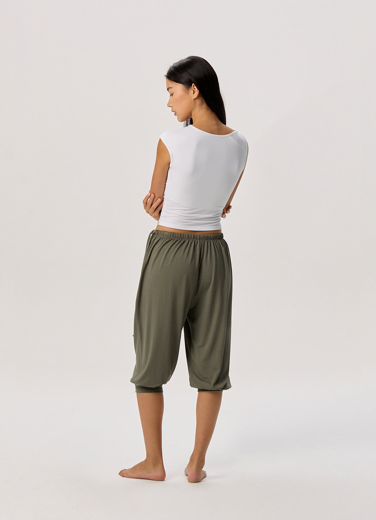 Shirring half pants_Bungee Cord