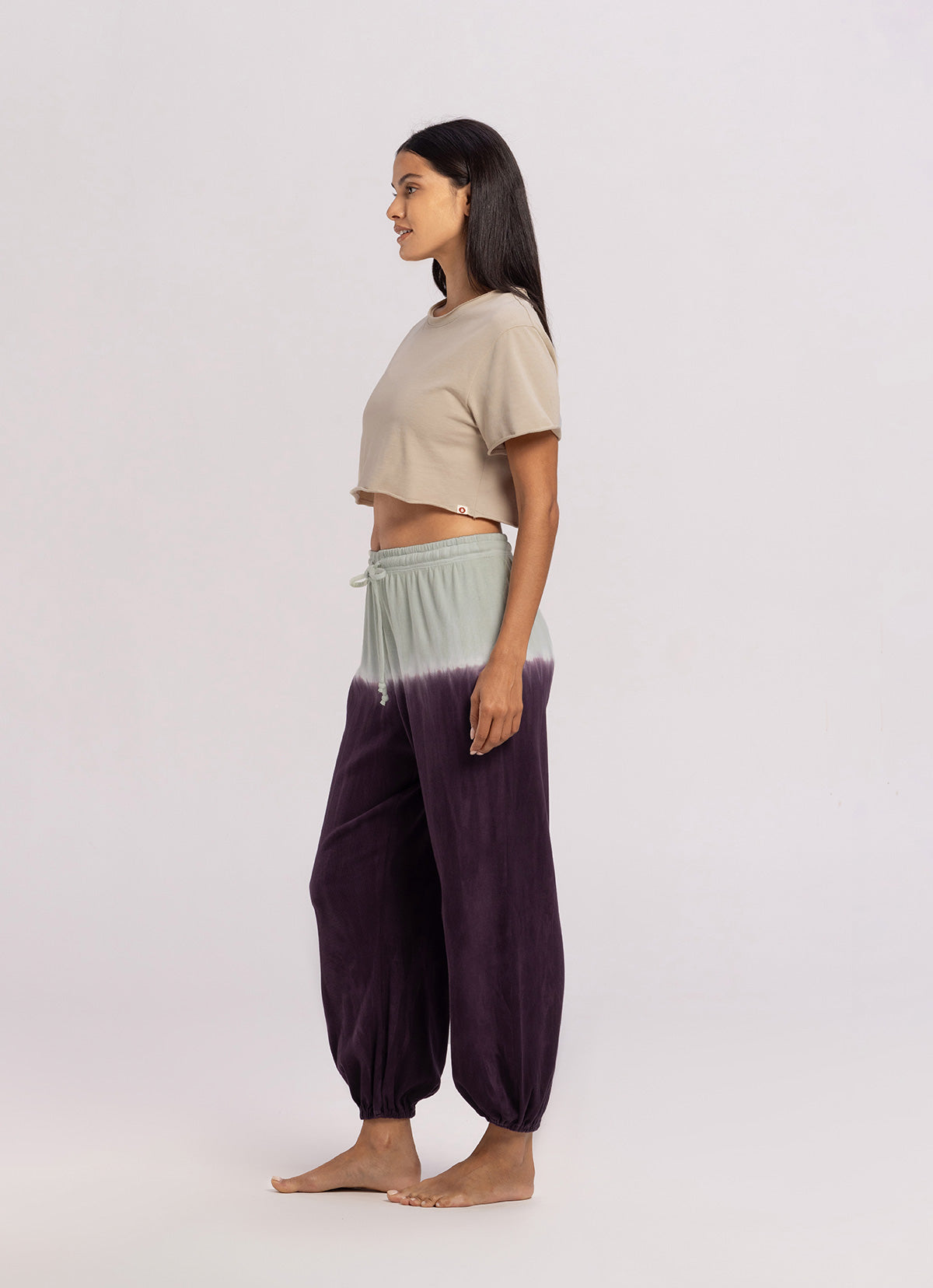 Rib jogger pants #1_dyed_Purple Multi