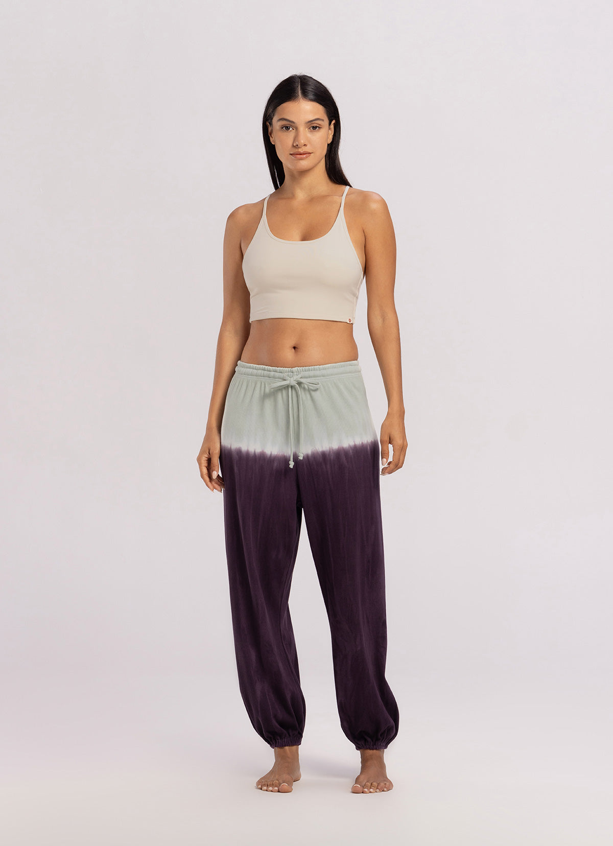 Rib jogger pants #1_dyed_Purple Multi