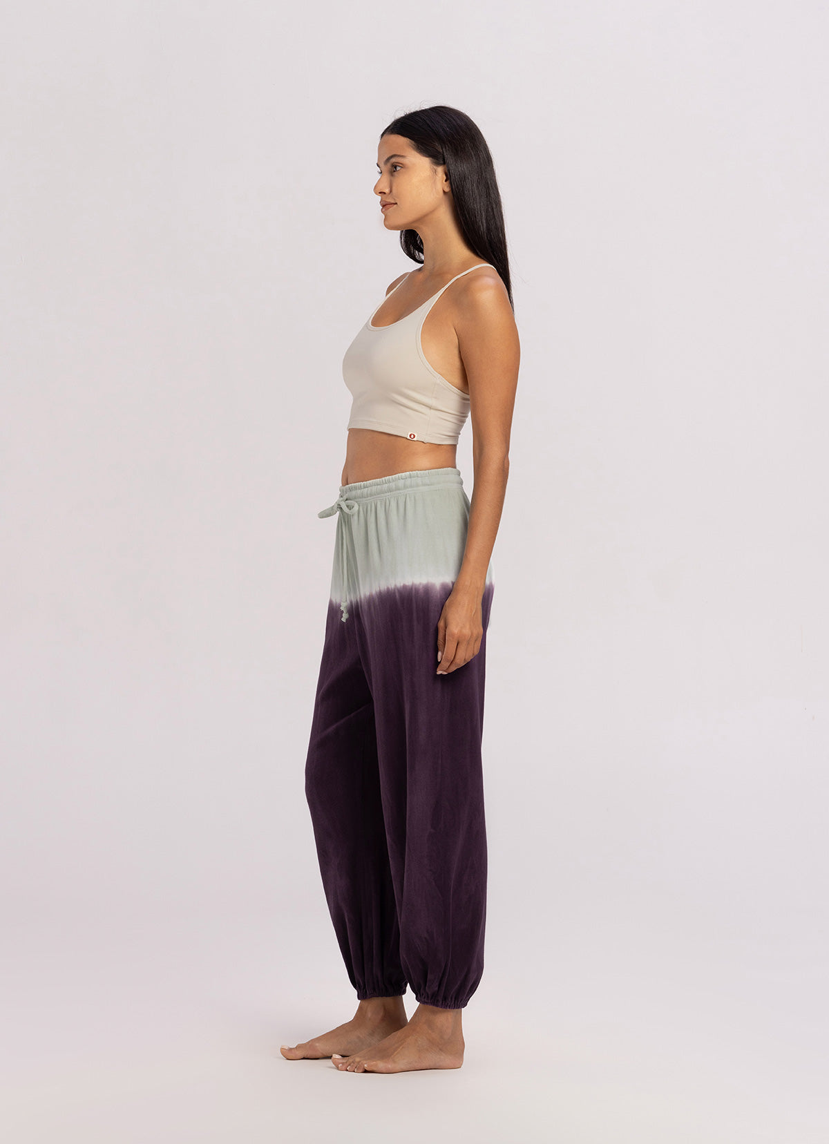 Rib jogger pants #1_dyed_Purple Multi