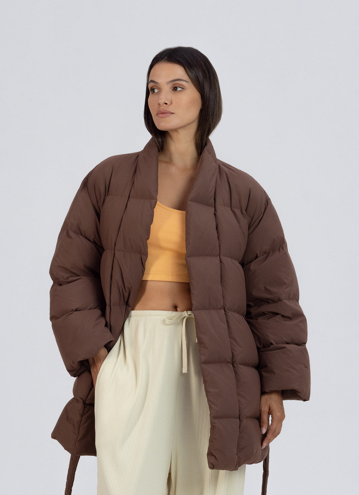 Puffer Robe BM Puffer Robe_Fondue Fudge – BUDHI MUDRA GLOBAL