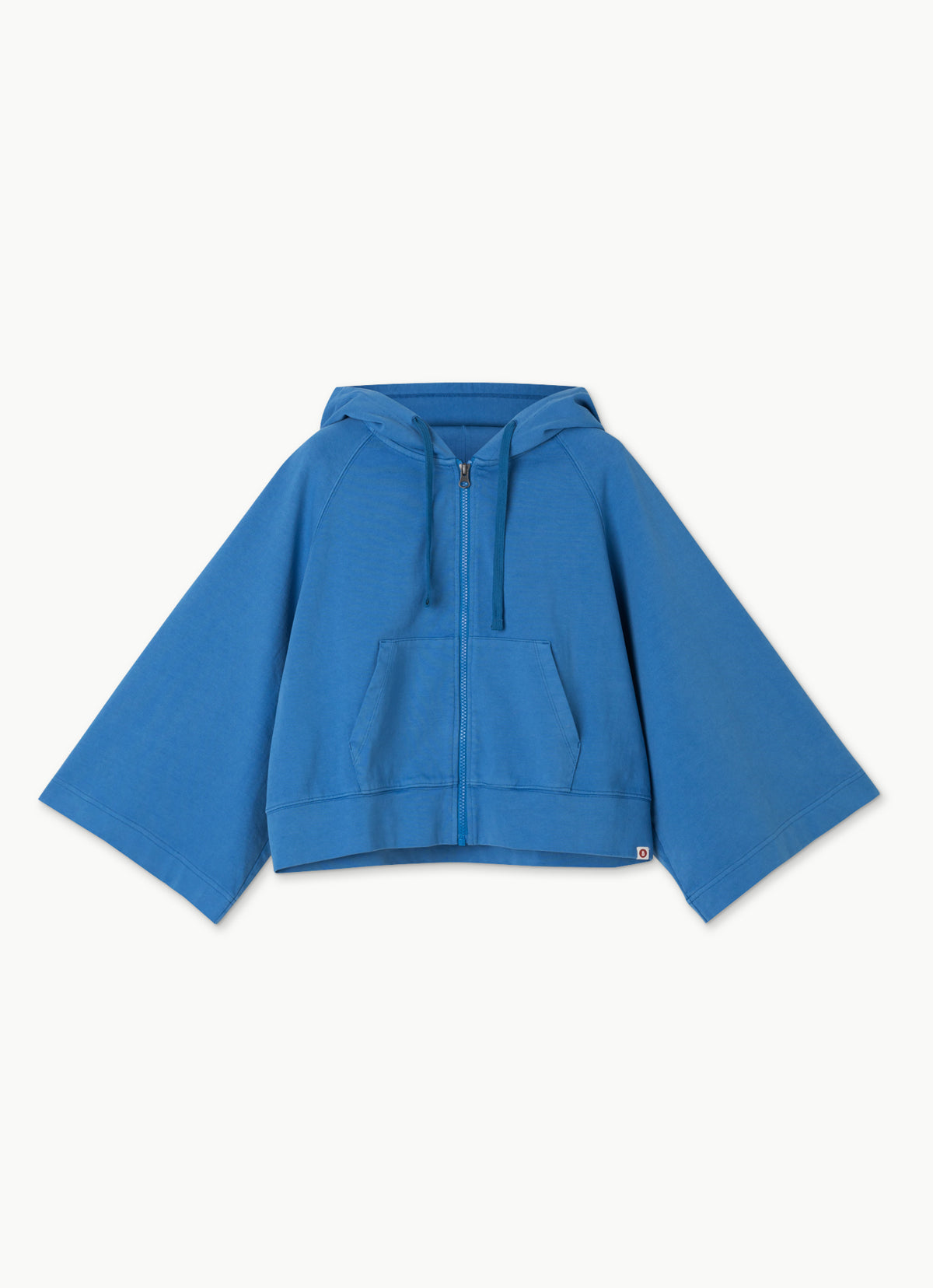 Wide sleeve zip-up hoodie_Deep Water