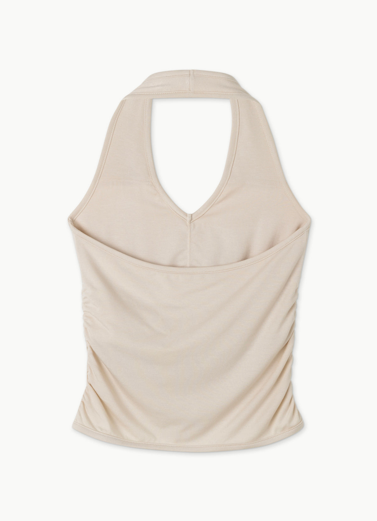 Wrinkle halter tank top_Beige