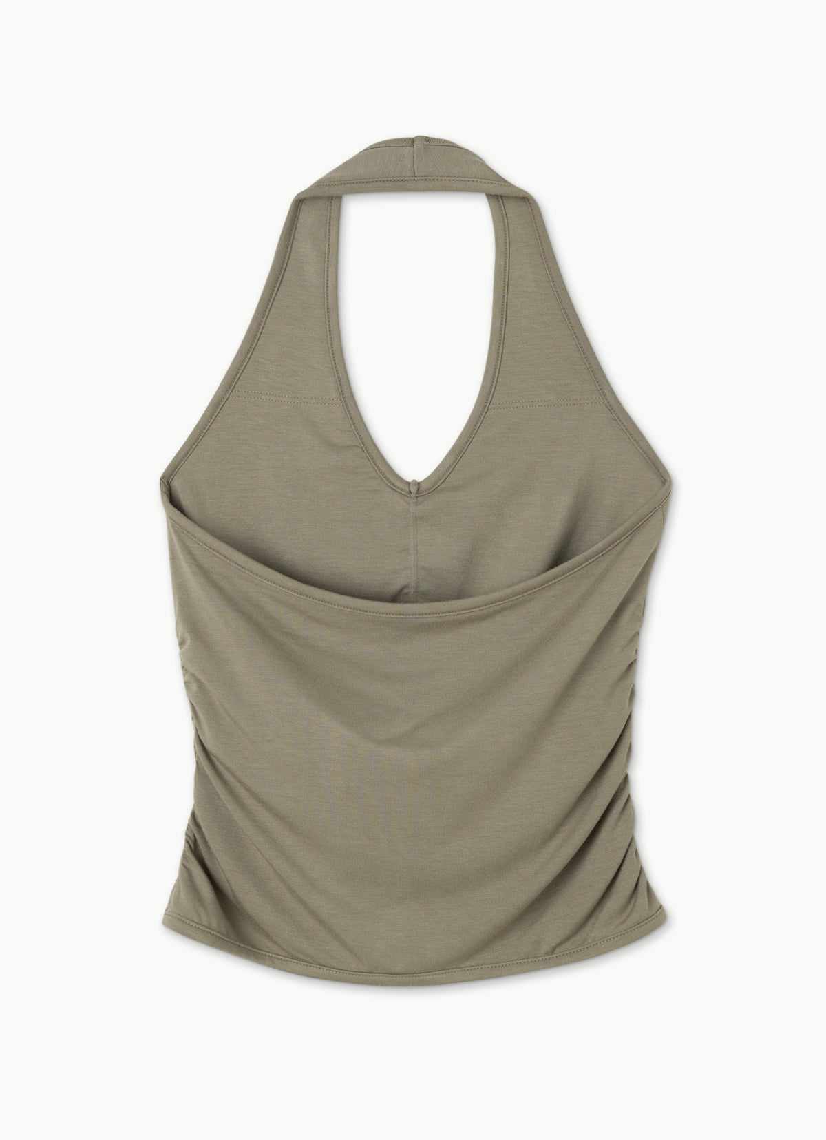 Wrinkle halter tank top_Laurel Oak