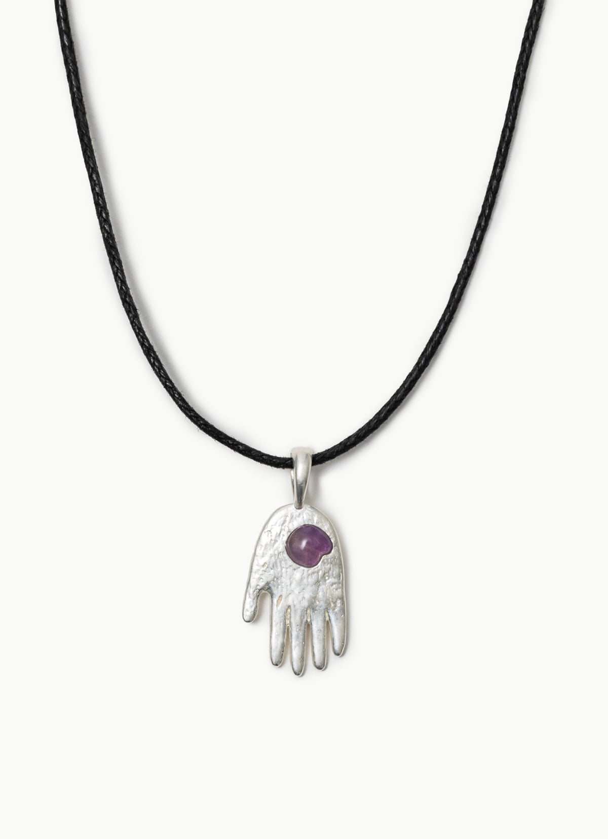 Abhaya Mudra necklace_Silver