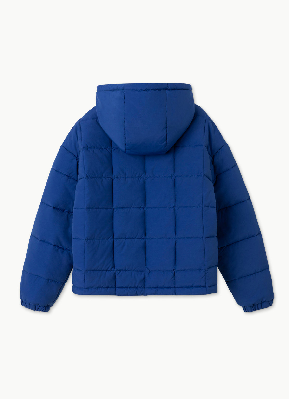 Grid padded hoodie_Blue Quartz