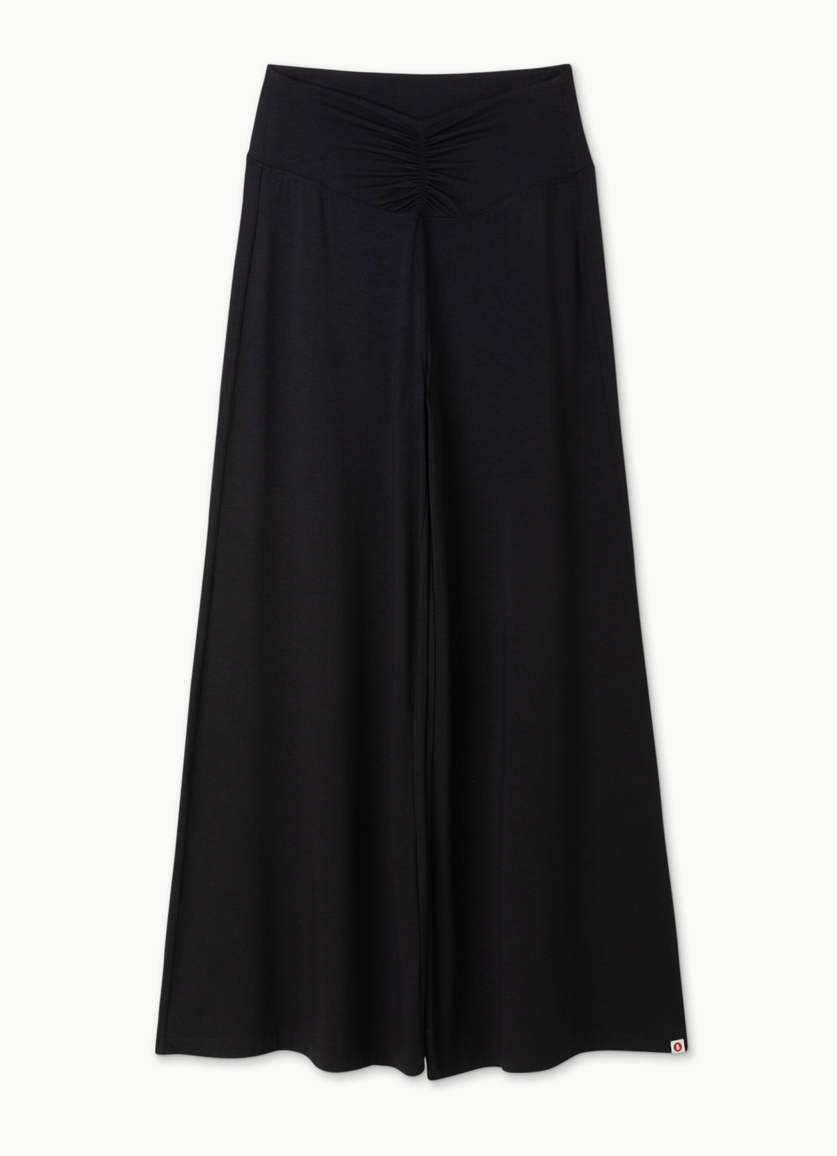 Shirring wide pants_Black