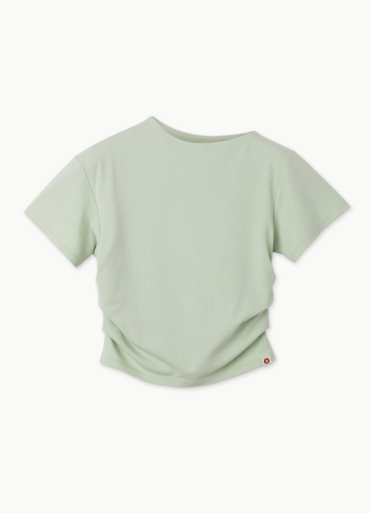 High neck shirring short sleeve_Sea Foam