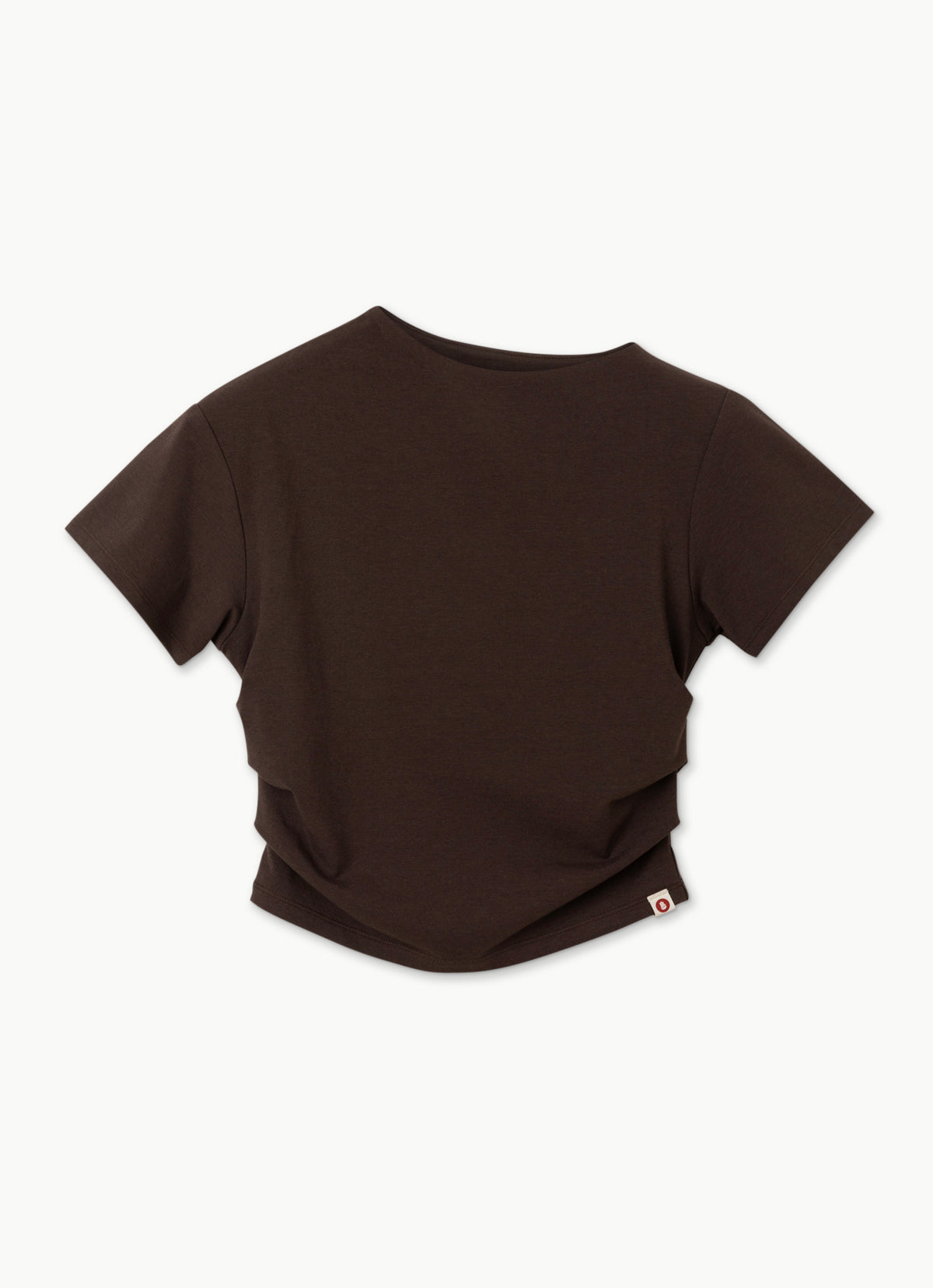 High neck shirring short sleeve_Hot Fudge