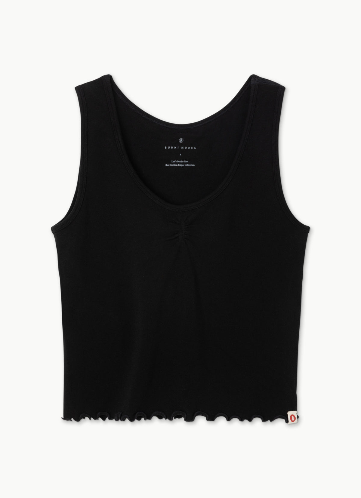 Seamless shirring tank top_Black