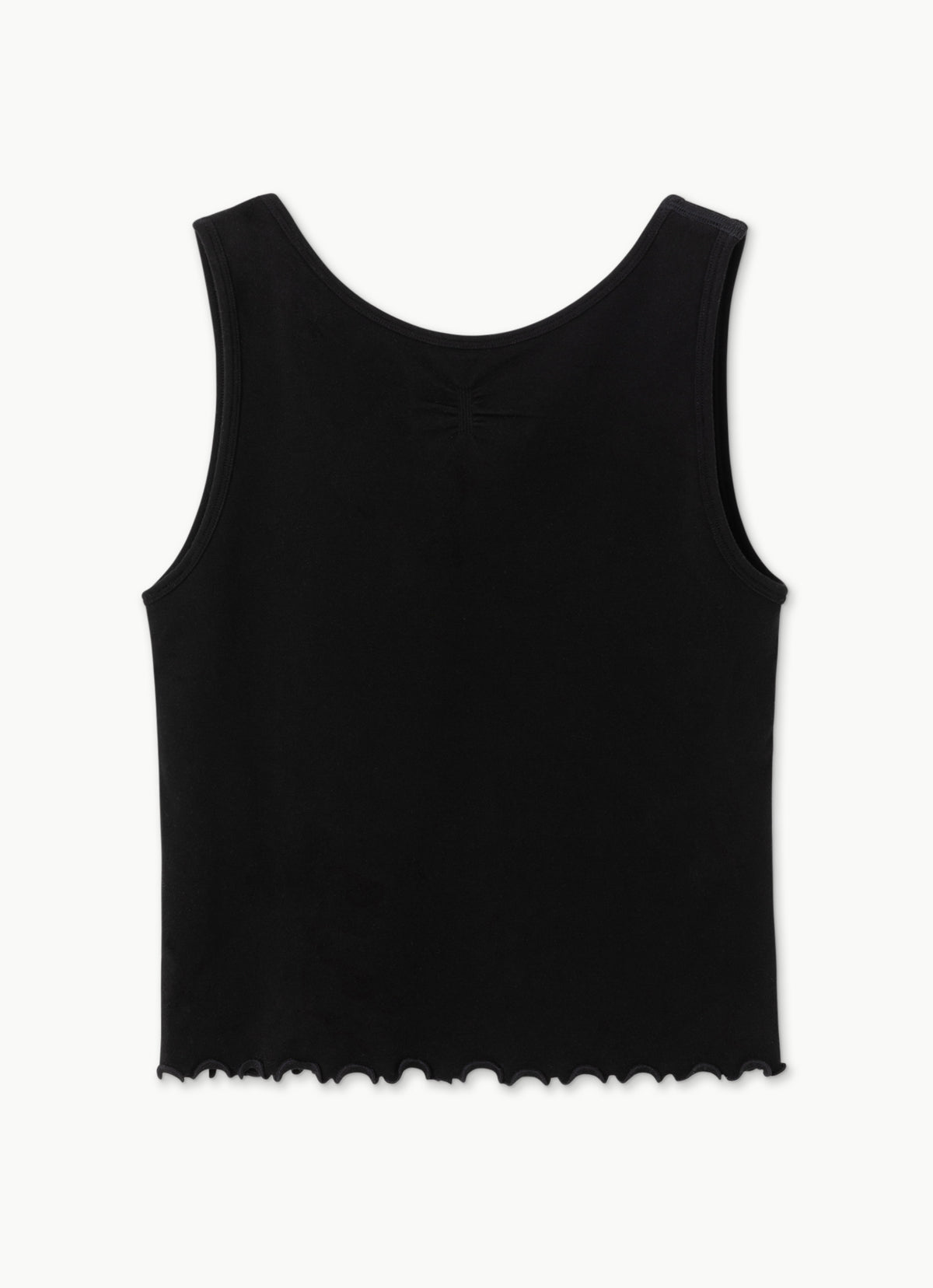 Seamless shirring tank top_Black