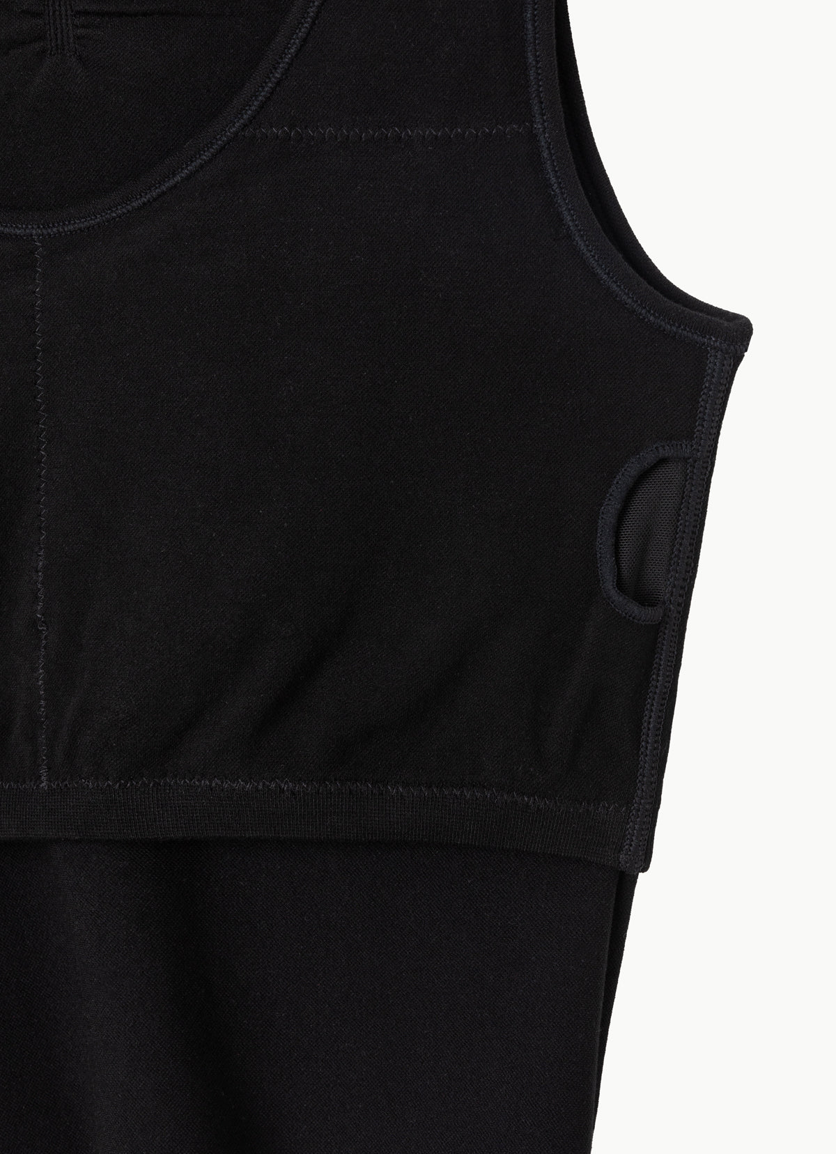 Seamless shirring tank top_Black