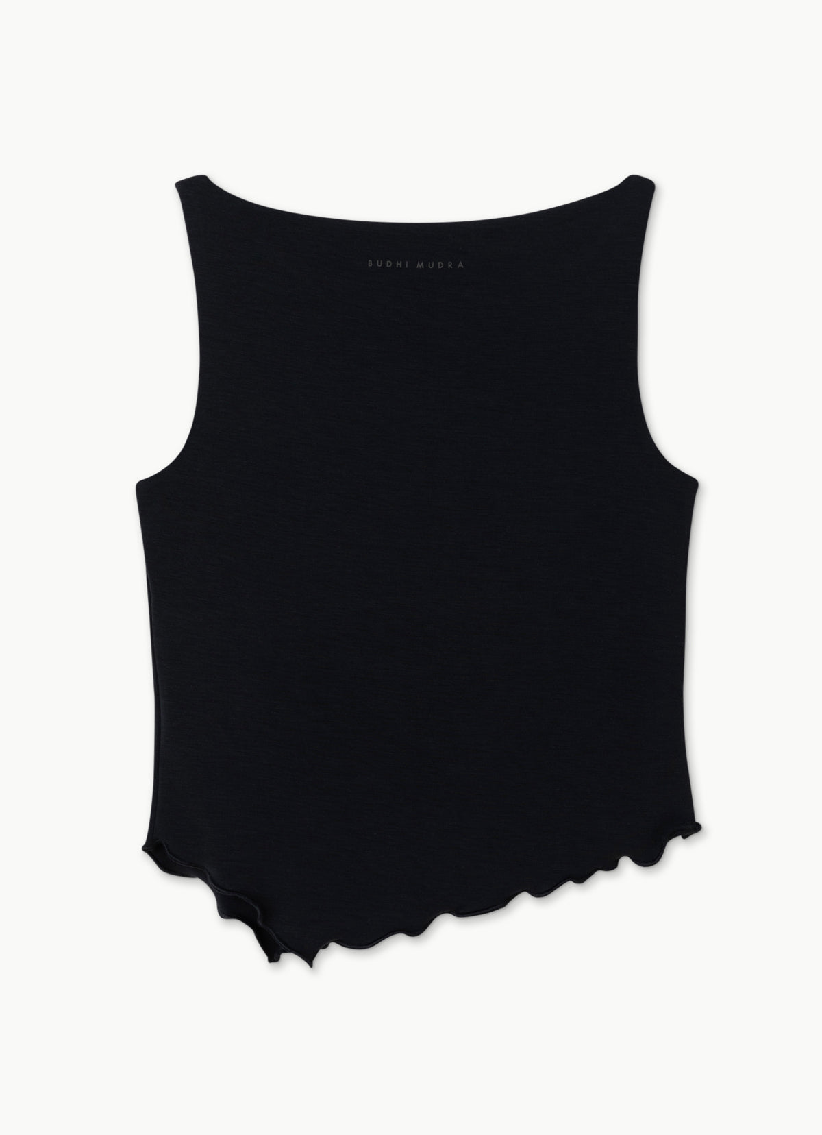 Boatneck edged tank top_Black