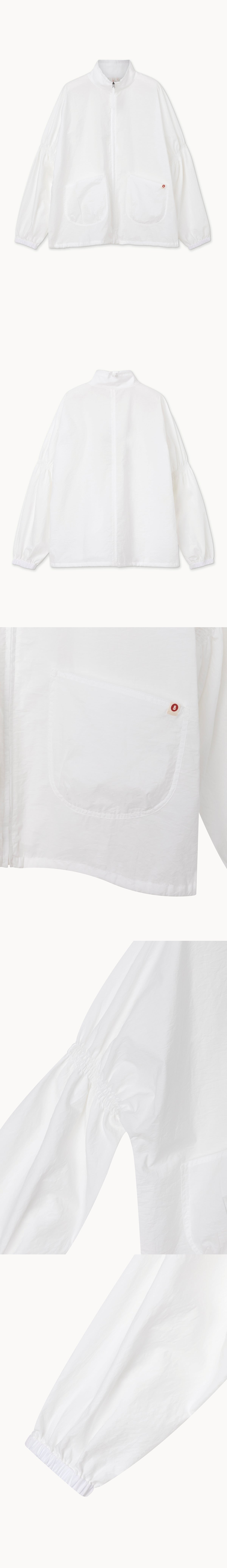 Shirring zip-up jacket_White