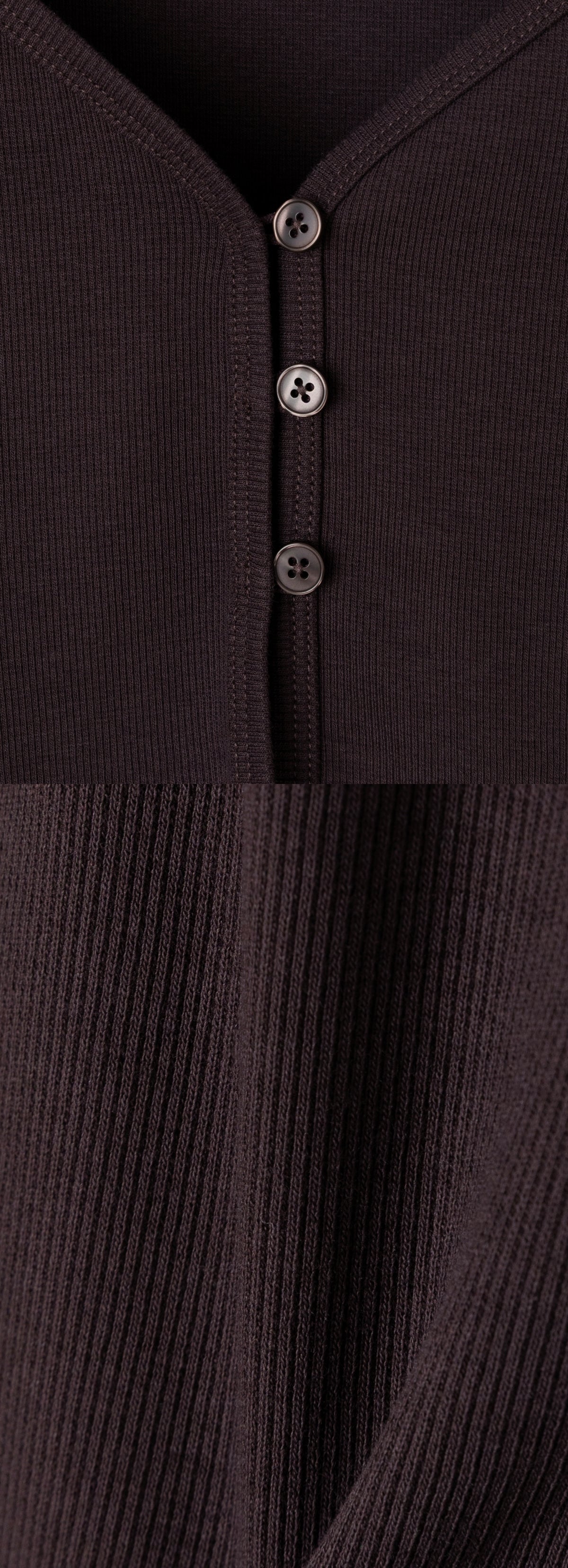 Crop rib cardigan_Chocolate Plum