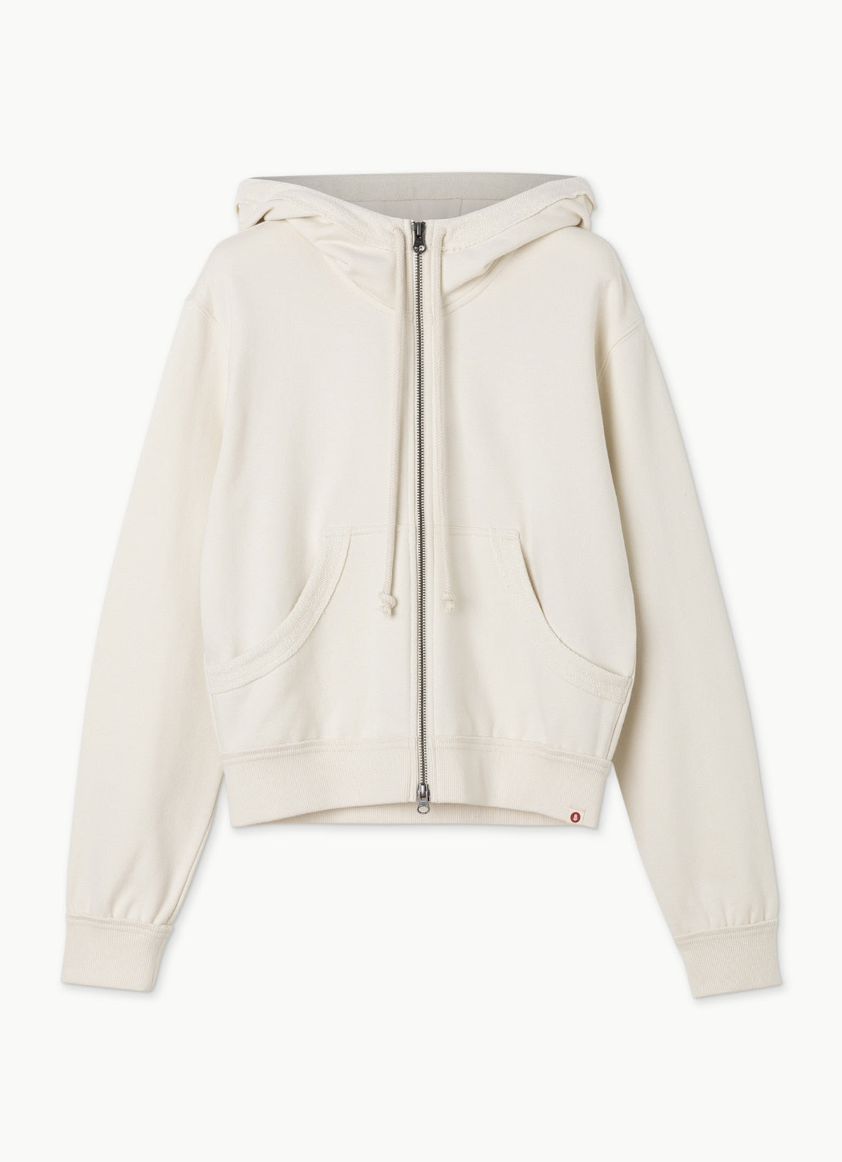 Fitted zip-up hoodie_solid_Turtledove