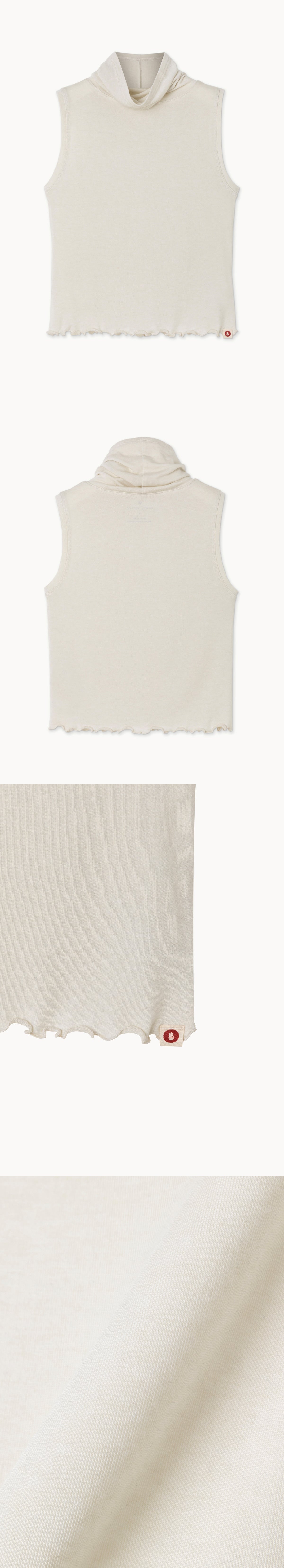 Soft turtleneck sleeveless_Silver Birch