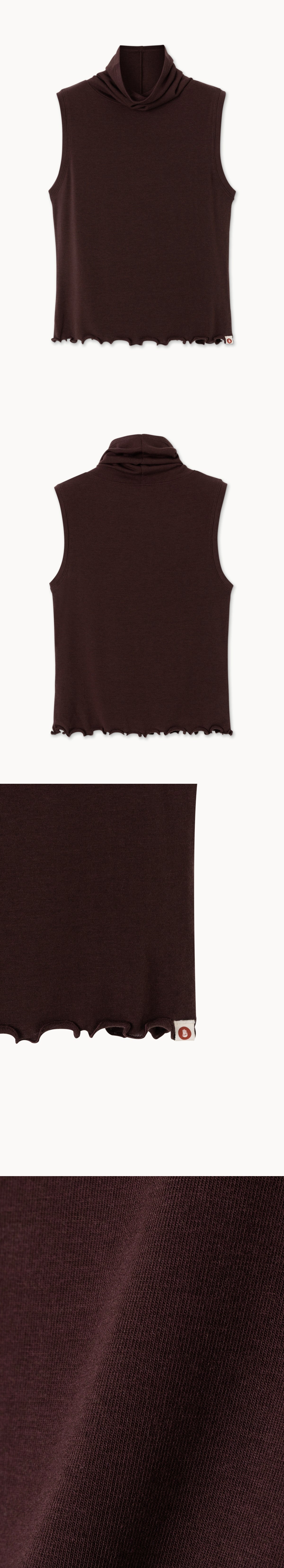 Soft turtleneck sleeveless_Puce