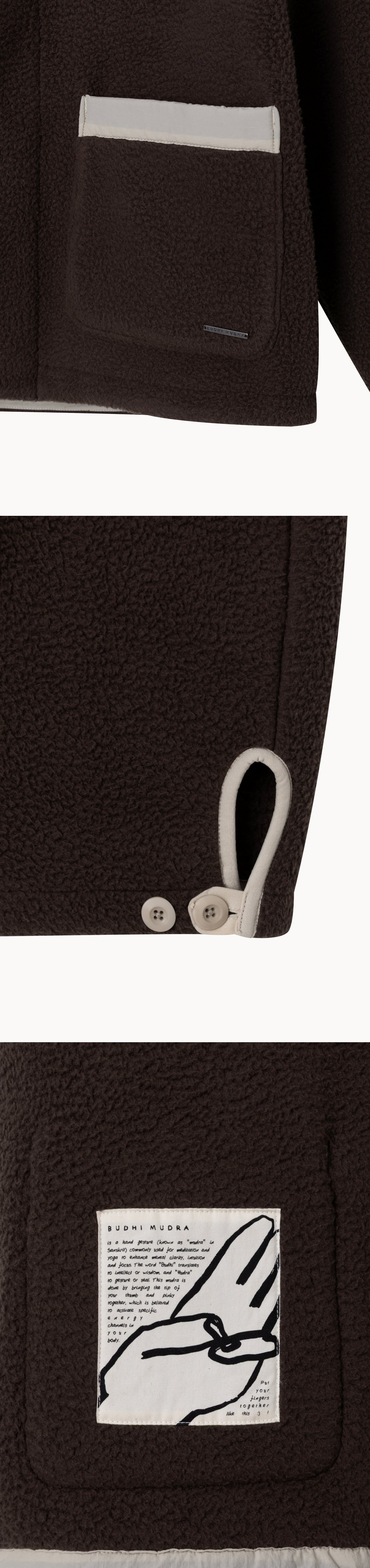 Bulky fleece jacket (Unisex)_Brown