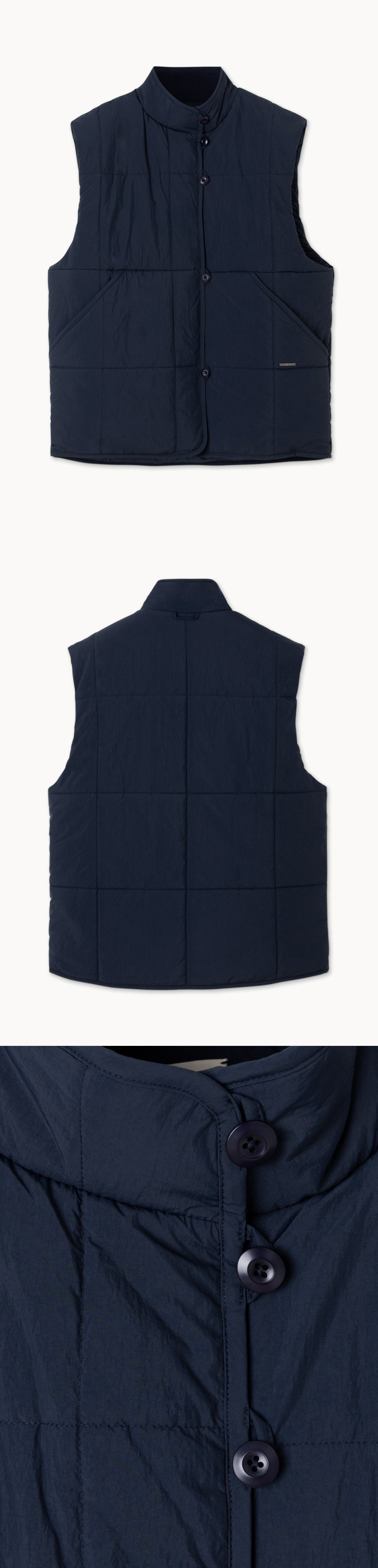 Grid padded vest (Unisex)_Sky Captain