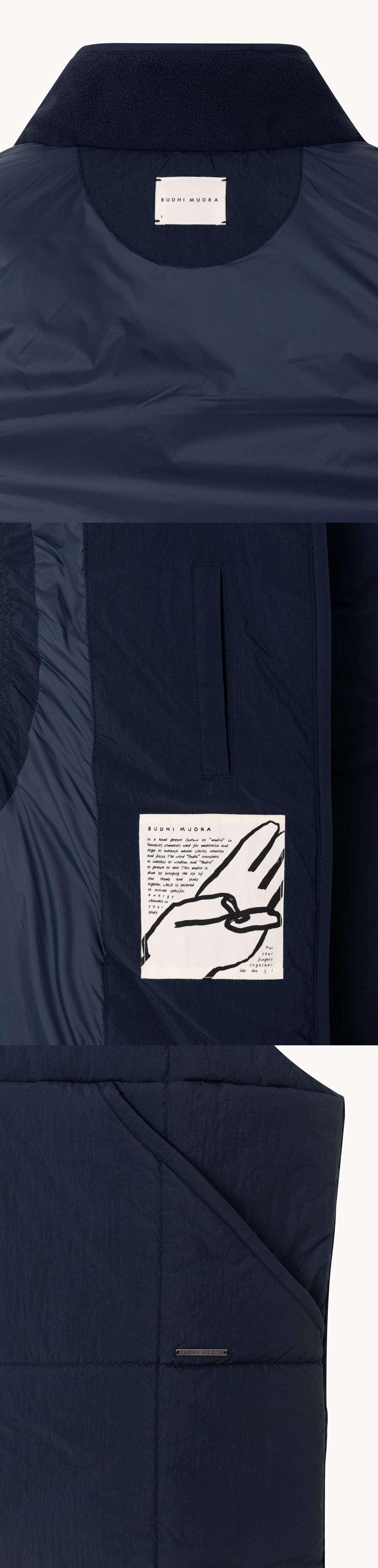 Grid padded vest (Unisex)_Sky Captain