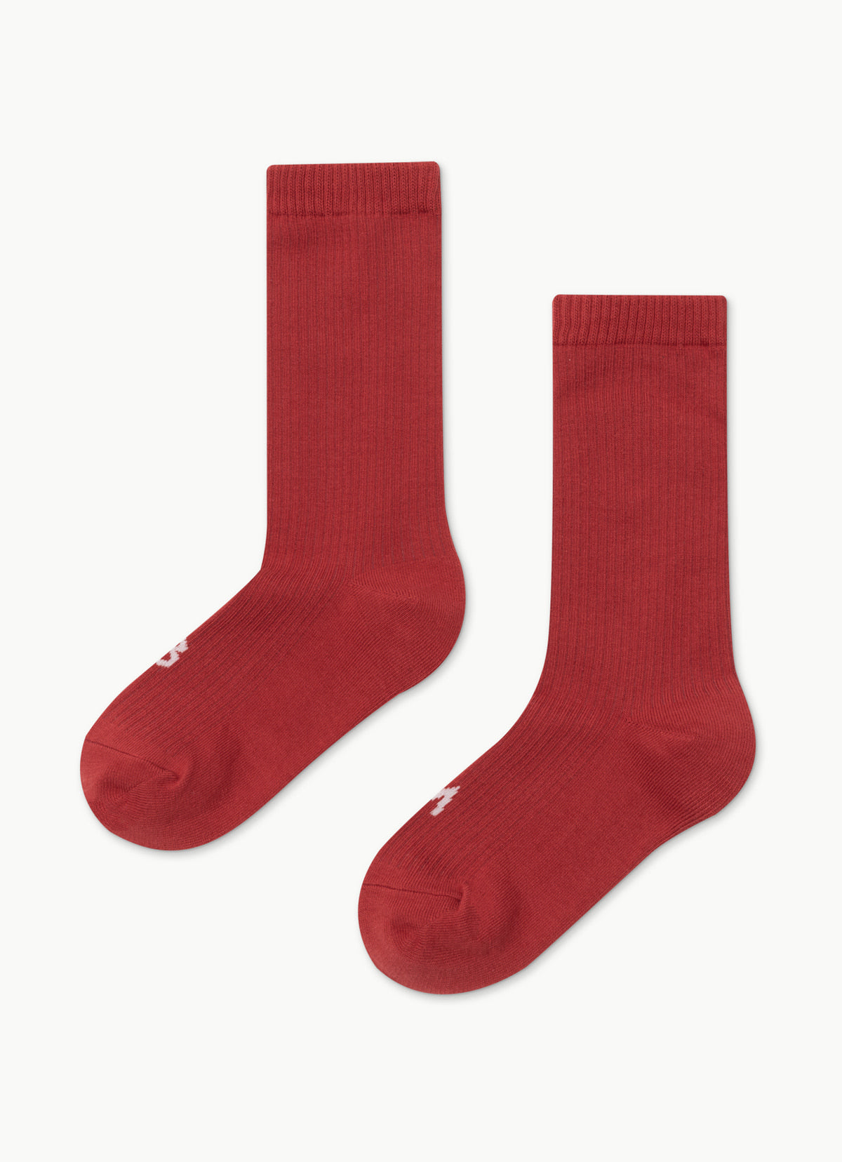 Rib ankle socks_Red
