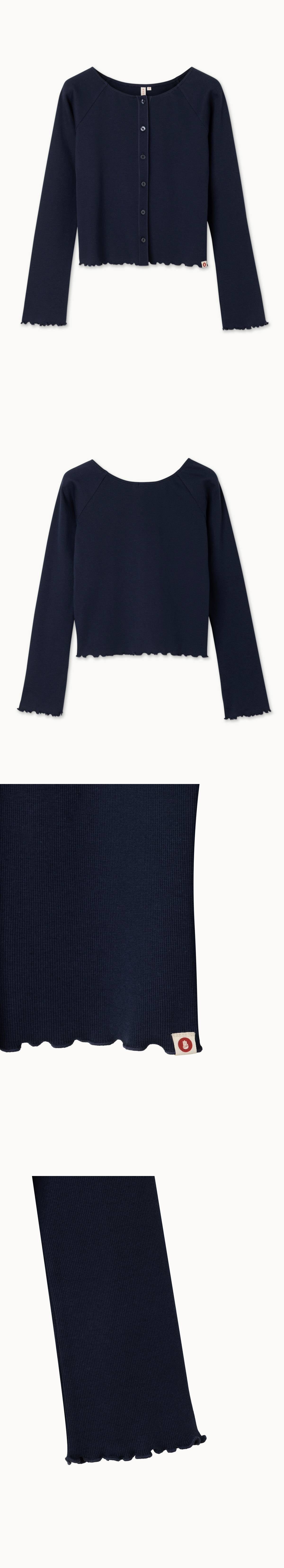 Boatneck rib cardigan_Navy Blazer