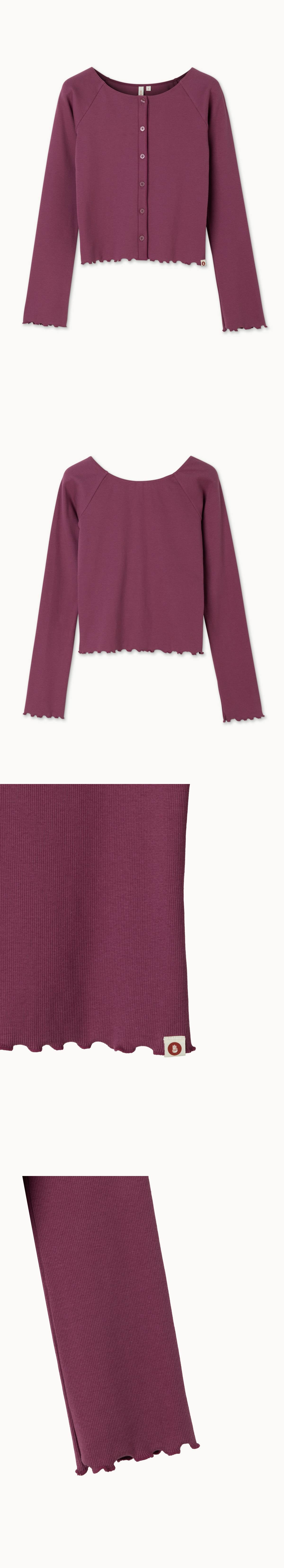 Boatneck rib cardigan_Violet Quartz