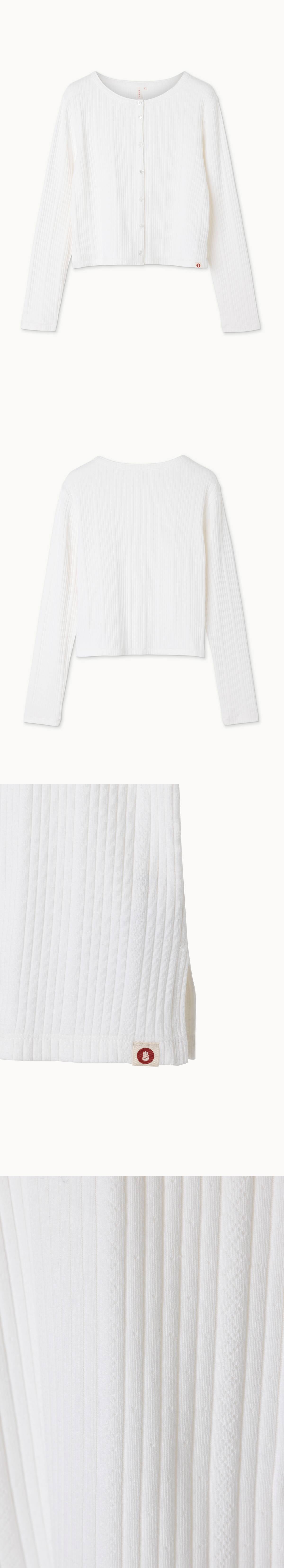 Pointelle cardigan_Star White